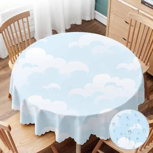 Sky and Clouds Round Tablecloth 60 inch Table Cloth Japanese Painting Element... - Picture 1 of 6