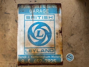 British Leyland Austin Rover Mini Workshop Sign Rusty Weathered Worn - Picture 1 of 3