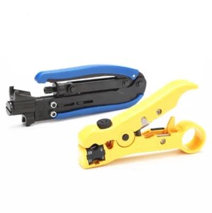 RG6 RG59 RG11 Coaxial Cable Crimper Compression Tool w Cutter Kit Wire Stripper - Picture 1 of 2