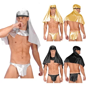 Herren Glänzend Wüstenprinz Kostüm Arabisch Altägyptisch Pharao Cosplay Sets - Bild 1 von 44