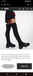 ASOS FLACHE OVERKNEESTIEFEL MIT KLOBIGER TRACKSOHLE GRÖSSE 9 - Bild 1 von 6
