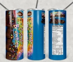 Little Debbie Cosmic Brownies 20 Unzen dünner isolierter individueller Becher Deckel Strohhalm - Bild 1 von 3