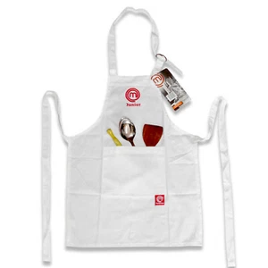 Delantal Junior MasterChef Niños con Bolsillo Hornear Cocina Niños Blanco - Imagen 1 de 34