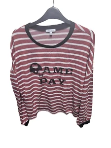 White Birch Sweater Women's Striped Game Day Long Sleeve Size L - Picture 1 of 11