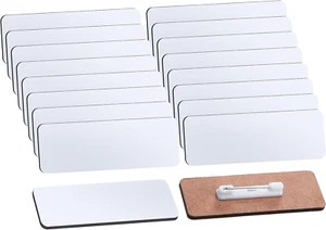 16 Pieces Sublimation Name Tag DIY Blank ID Name Badge with round Corners Pin - Picture 1 of 12