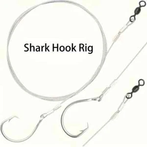 (10) BIGSHARK RIGS WITH 12/0 CIRCLE HOOKS and 4ft of 400lb STAINLESS WIRE ROPE - Picture 1 of 4