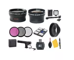 Accessory Kit (Wide, Tele, Filters, Light, Mic) for Canon XA60 XA65 XA70 - Picture 1 of 10
