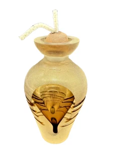 Incased Glass Bottle Oil Burner w/ Wick Gold Perfume Bottle Or Oil Burner - Picture 1 of 13