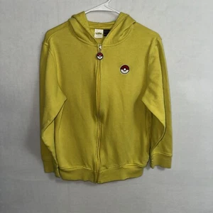 Pokémon Full Zip Sweatshirt Kids XL Yellow Hoodie Pikachu Casual Anime - Picture 1 of 12