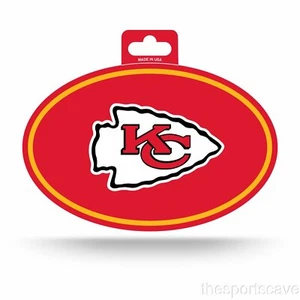 Kansas City Chiefs Oval Decal Sticker Full Color NEW!! 3x5 Inches Free Ship - Picture 1 of 2