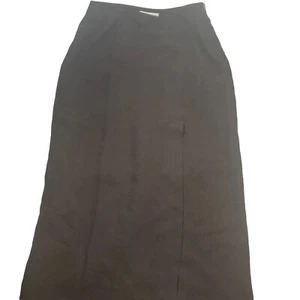 VTG Petite Sophisticate Skirt Brown Long A-Line Front Slit , Lined Women's Sz 8 - Picture 1 of 9