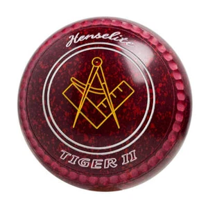 Henselite Tiger II Lawn Bowls Size 3 Heavy Gripped - Ruby Rich - AQ4-06 - Picture 1 of 3