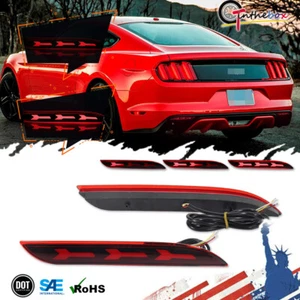 Luces antiniebla traseras LED rojas luces de freno de señal secuencial para Ford Mustang 15-17 - Imagen 1 de 16