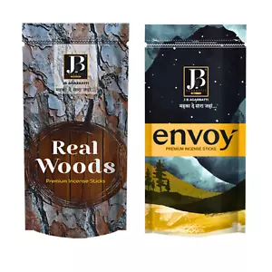 JB Incense Sticks Duo (Real Woods 110g & Envoy 90g): Premium Aromatic Blend - Picture 1 of 5
