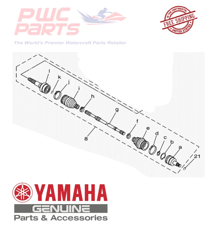 Eje del eje de transmisión delantero YAMAHA YXZ1000R 2016-2021 DIRECCIÓN ASISTIDA ELÉCTRICA SS XTR SE 2HC-2518F-00-00 Foto 1 de 1