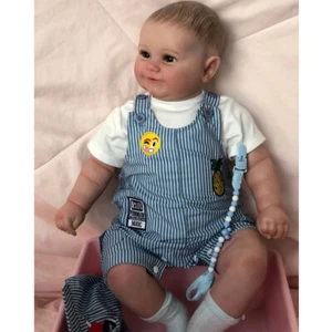 24 Zoll dicke Reborn Puppen Silikon Maddie Junge handgefertigt realistisch Kleinkind Baby Geschenk - Bild 1 von 7