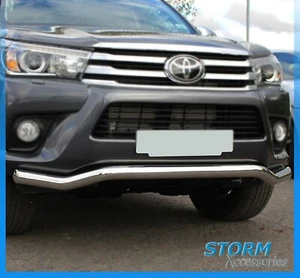 STX STAINLESS STEEL CITY BAR - SPOILER BAR 70MM FOR TOYOTA HILUX MK8 2016-2020 - Picture 1 of 5