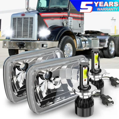 Faróis de LED Hi/Lo feixe selado 7x6 polegadas 1998-2007 para Peterbilt 357 378 379 385 - Imagem 1 de 4