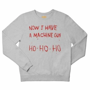 Now I have a Machine Gun, Ho Ho Ho Grey Christmas Jumper Xmas Gift Sweater Top - Picture 1 of 1