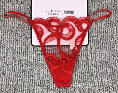 Victoria's Secret Dream Angels NWT XL Red Bow Embroider V String Thong Panty - Image 1 of 4