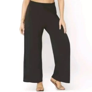 Swimsuits for All Black Wide Leg Pants Plus Size 26/28 Beach Swimsuit Cover Up - Picture 1 of 16