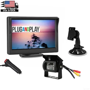 5" Car Rear View Monitor IR Reversing Camera 12-24V System for RVs Truck Trailer - Picture 1 of 12
