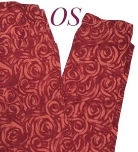 New OS 2-12 LuLaRoe Red Leggings With Roses Ships Next Day - Picture 1 of 2