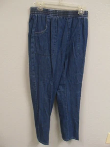 Ladies 10 Average Blassport Denim Soft Blue Jeans Pants Elasticized Waist - Picture 1 of 10