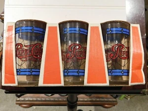 Vintage Pepsi-Cola Tiffany glasses 6-11oz in cardboard carry pack Culler - Picture 1 of 6