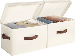 Fabric Storage Bins with Lid, Decorative Boxes for Shelves, Closet Organizer ... - Picture 1 of 1