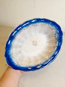 Antique La Francaise Flow Blue Porcelain Platter Bowl Dish - Picture 1 of 10