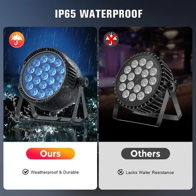 20x15W DJ Disco Stage Light RGBW Par Light IP65 Waterproof DMX512 Sound Control - Image 1 of 4