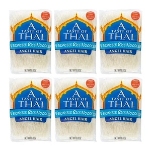 A Taste of Thai Vermicelli Rice Noodles - 8.8oz Pack of 6 Angel Hair Pasta | ... - Picture 1 of 7