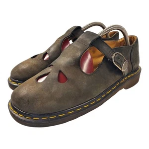 Zapatos De Colección DR. MARTENS Para Mujer Talla 8 Marrón Correa T Mary Janes Hechos en INGLATERRA - Imagen 1 de 14