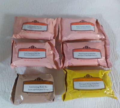 Barras de Banho Melaleuca, Lote de 6, MANGA DE ABACAXI, TORANJA ROSA, Sabonete NOVO Selado - Imagem 1 de 4