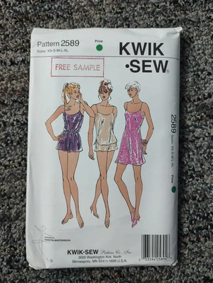 NOS Kwik Sew Pattern 2589 Lingerie Camisole, Shorts, Chemise Size XS-XL Uncut - Image 1 of 3