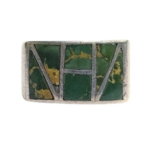 Vintage Zuni Inlay Ring - Cerrillos Türkis breites Band - Bild 1 von 8