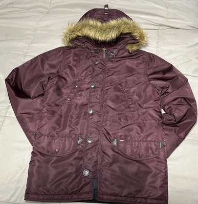 Size L SUPREME NYC Dark Red N-38 Parka Jacket Fur Hood Coat Winter Bogo Box - Image 1 of 4