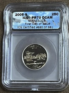 2005S ICG Certified PR70DCAM Oregon State Quarter. 1st Day Issue.885 Of 981 - Picture 1 of 3