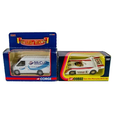 Corgi Ford Transit Van McCulla & CAN-AM Porsche 917-10 1:50 Diecast Truck 2P Lot - Image 1 of 4
