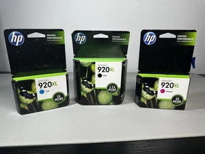 HP 920XL Ink Cartridges Color Cyan Magenta Yellow Exp 2014-15 - Picture 1 of 9