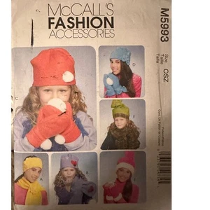 McCall's M5993 Pattern Headbands Hats Scarves Gloves Childrens Girls UNCUT - Picture 1 of 3