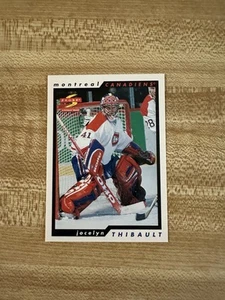 Tarjeta 1996 Pinnacle Hockey Jocelyn Thibault 96 Montreal Canadians - Imagen 1 de 2
