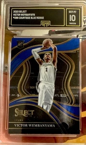 Panini Select 2023 azul novato Victor Wembanyama Courtside #288 gema como nueva 10 SP - Imagen 1 de 3