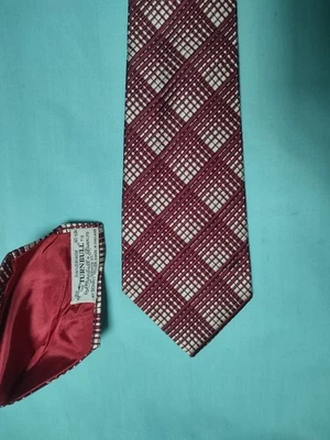 Vintage Turnbull & Asser  Bonwitt Teller Power Diamond Plaid Silk Tie 3.5" x 58" - Image 1 of 4