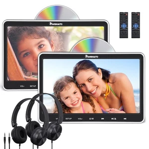 2 X 10.1" Screen Car DVD Player Headrest Monitor TV Full HD HDMI USB SD+Headsets - Picture 1 of 8