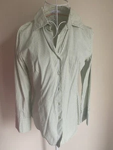 Kenar Damen Shirt Top Gr. S (10-12) grün weiß gestreift Kragen Baumwolle - Bild 1 von 7