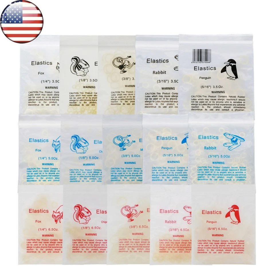 US Dental Orthodontic Rubber Bands Ortho Elastics Latex Braces 3.5,5.0,6.5 OZ - Image 1 of 4
