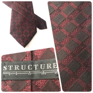 Structure 100% Silk Tie Burgundy 58"x 3.75" #T4 - Picture 1 of 3