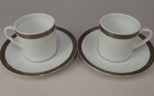 Christofle Malmaison Cup & Saucer set of 2 France Tableware Cup Diameter 2.2 in